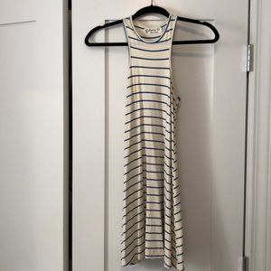 Blue and white striped tank dress